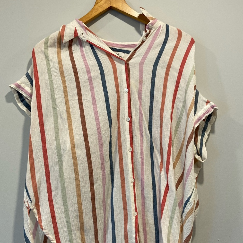 madewell striped button down shirt